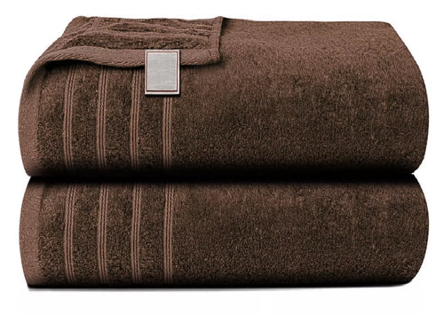 High-quality cotton bath towels displayed in a bathroom